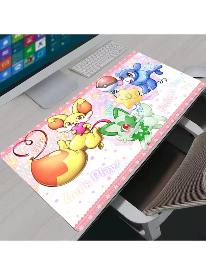 Potdemiel Mauspad Pokemon Fennekin und Braixen Design in Multicolour für PC und Laptop - Bild 2