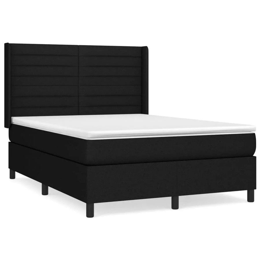 vidaXL Boxspringbett mit Matratze Hybrid-Design in Schwarz und Weiß, B/T/H: 140 x 190 x 147 cm - Bild 2