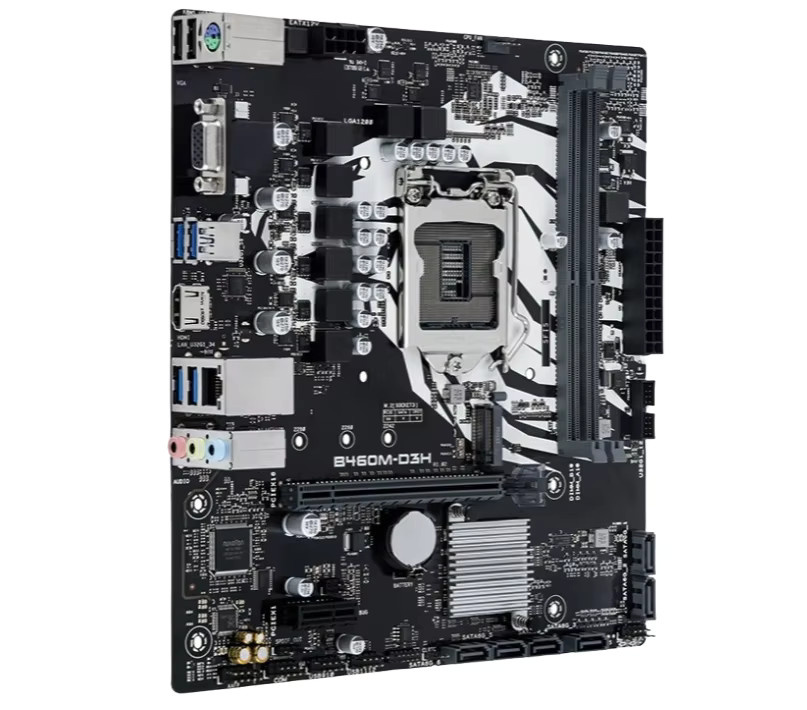 XINRENCHONG B460M-D3H Motherboard Micro ATX mit LGA 1200 Sockel, unterstützt Intel i9-10900K, i7-10700K, i5-10400 und i3-10100 CPUs, DDR4 64GB, M.2, SATA III und HDMI, Schwarz - Bild 4