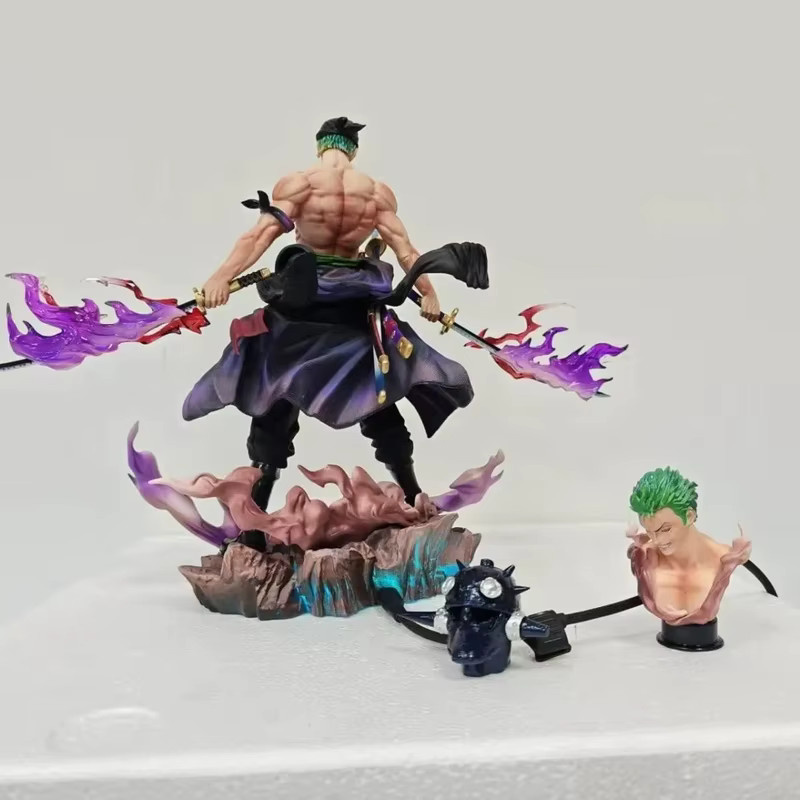 Bandai One Piece Roronoa Zoro Doppelkopf-Skulptur, Anime-Figur, 27,5cm - Bild 2