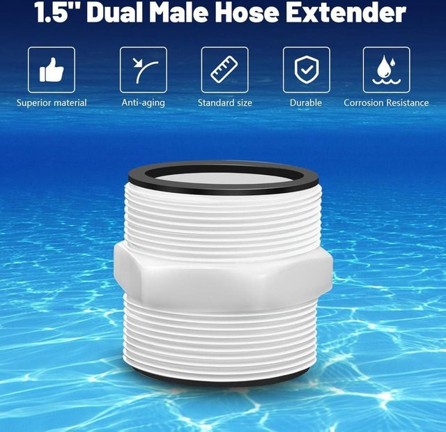 PVC Pool Schlauch Anschluss Adapter Dual Outlet in Weiß für Coleman, 1,5 Zoll - Bild 1