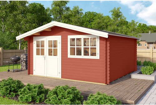 Mr. GARDENER Gartenhaus Isar aus Holz in Rot, B/H/T: 424,4 x 245 x 443 cm - Bild 1