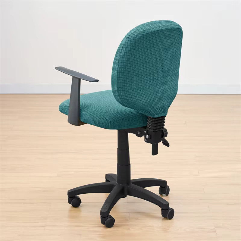 2er-Set Yupartex Polarfleece Stuhlbezüge aus Stretch-Material für Büro- und Gaming-Stühle, Farbe: Türkis - Bild 2