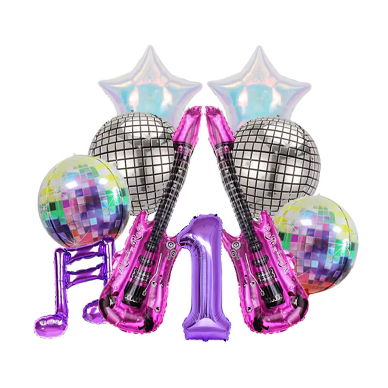 Potdemiel Digitales Ballon-Set mit Musiknoten-Thema in Lila und Multicolour für Kindergeburtstage und Babypartys - Bild 2