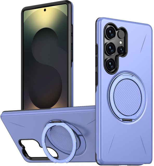 Magnetische Armor Schutzhülle für Samsung Galaxy S25 S24 S23 S22 Ultra Plus S25FE S24FE in Violett mit 360° Stoßfestigkeit und MagSafe-Kompatibilität - Bild 1