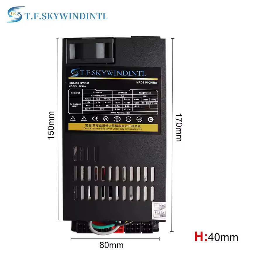 T.F.SKYWINDINTL ATX Netzteil 400W Flex mit 80 Plus Gold Zertifizierung, 6-Pin PCIe, Schwarz - Bild 6