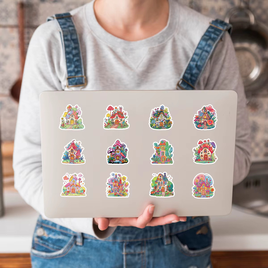 50 Stück bunte Märchenserie Aufkleber handgezeichnet für Schreibwaren und Notebooks in Multicolour - Bild 4