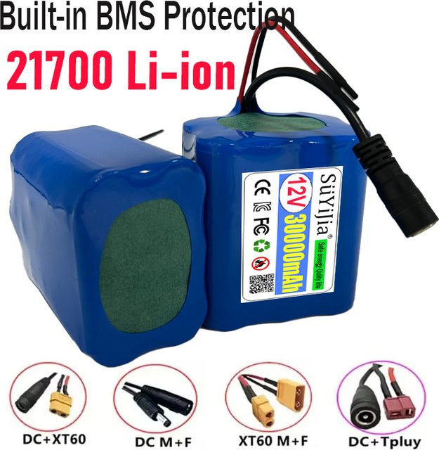 SUYIJIA Li-Ion Akku-Pack 12V 30000mAh in Blau für GPS Köderboot und Notfallbeleuchtung - Bild 1