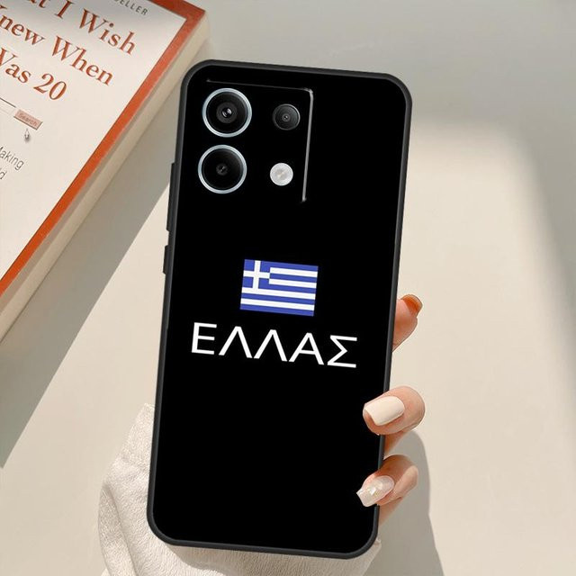 Handyhülle mit Griechenland Flagge für Xiaomi Redmi Note 13 14 9 10 12 11 15 Pro Plus und Redmi 15 C 12C 13C 14C 10C sowie Redmi Note 15 5G in Schwarz - Bild 1