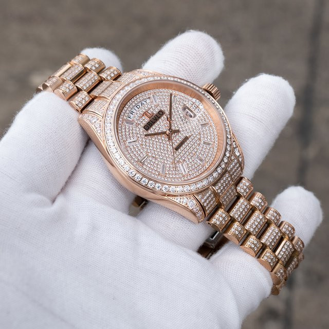 OBLVLO Armbanduhr Automatik, Roségold, Diamant, Herren - Bild 1
