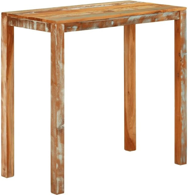 vidaXL Bartisch aus Massivholz in Braun und Multicolour, rustikaler Esstisch für Küche, Wohnzimmer oder Esszimmer, B/T/H: 112 x 55 x 108 cm - Bild 1