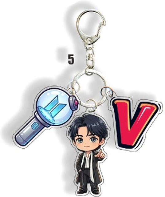 BTS Schlüsselanhänger, 3-Charms, Cartoon-Figur, Unisex - Bild 1