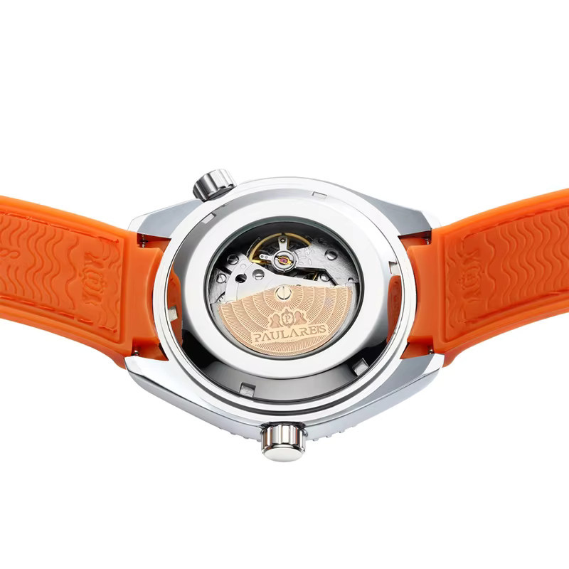 PAULAREIS P Armbanduhr Automatik, Edelstahl, Kautschuk, Herren - Bild 4