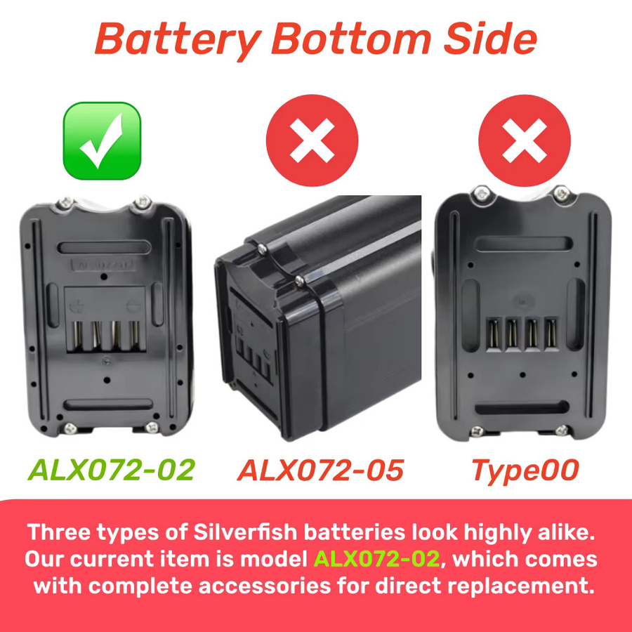 Aleaivy Silverfish Lithium-Ionen Akkupack mit Ladegerät, 48V 20Ah 15Ah oder 36V 20Ah 15Ah, Schwarz - Bild 2