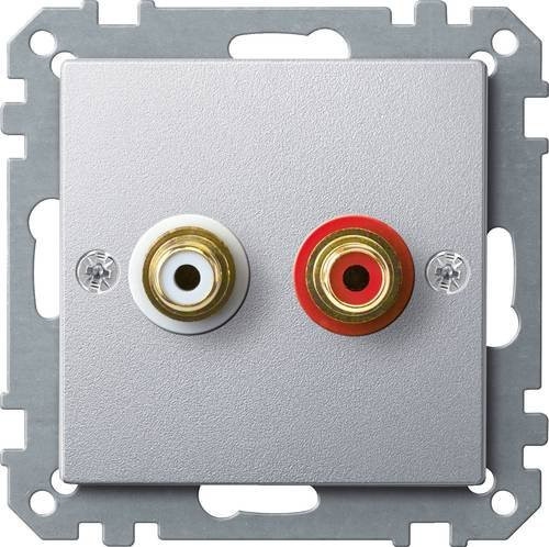 Merten Lautsprecher-Steckdose System M in Aluminium Silber MEG4350-0460 - Bild 1