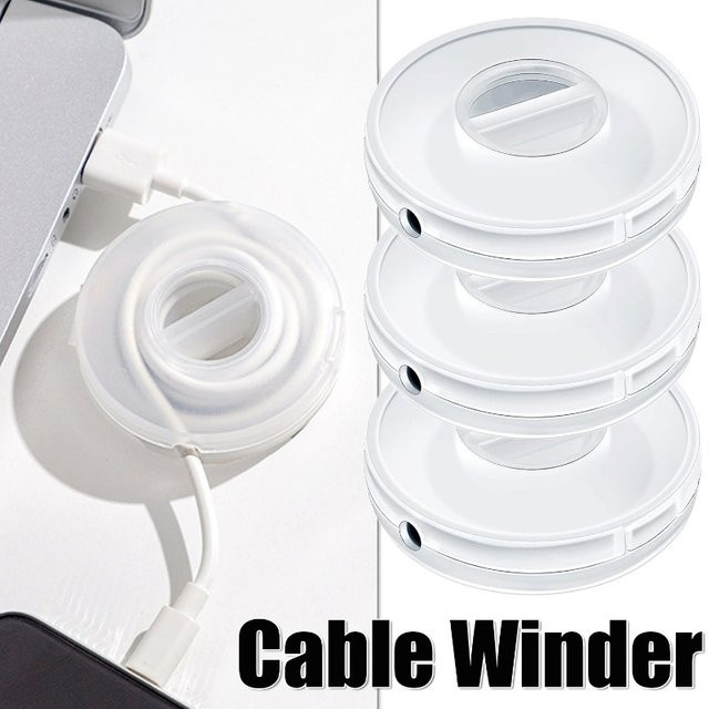 Drehbare Kabel Wickler Box für USB-C Datenkabel und Kopfhörer zur Kabelorganisation und Aufbewahrung - Bild 1
