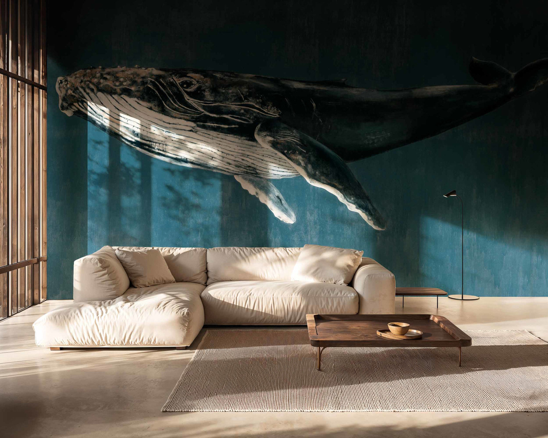Coordonne Wandbehang Humpback Whale Vintage in Blau aus Textil - Bild 2