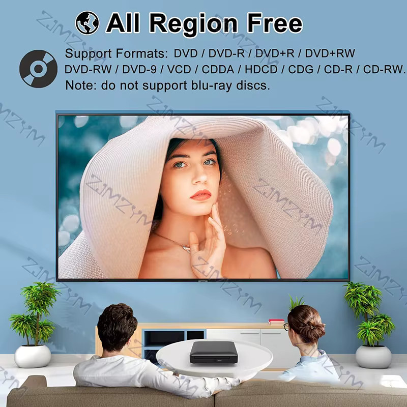 Tragbarer Mini-DVD-Player von ZJMZYM in Schwarz mit USB- und HDMI-Anschluss zur Wiedergabe von CD, VCD und DVD - Bild 4