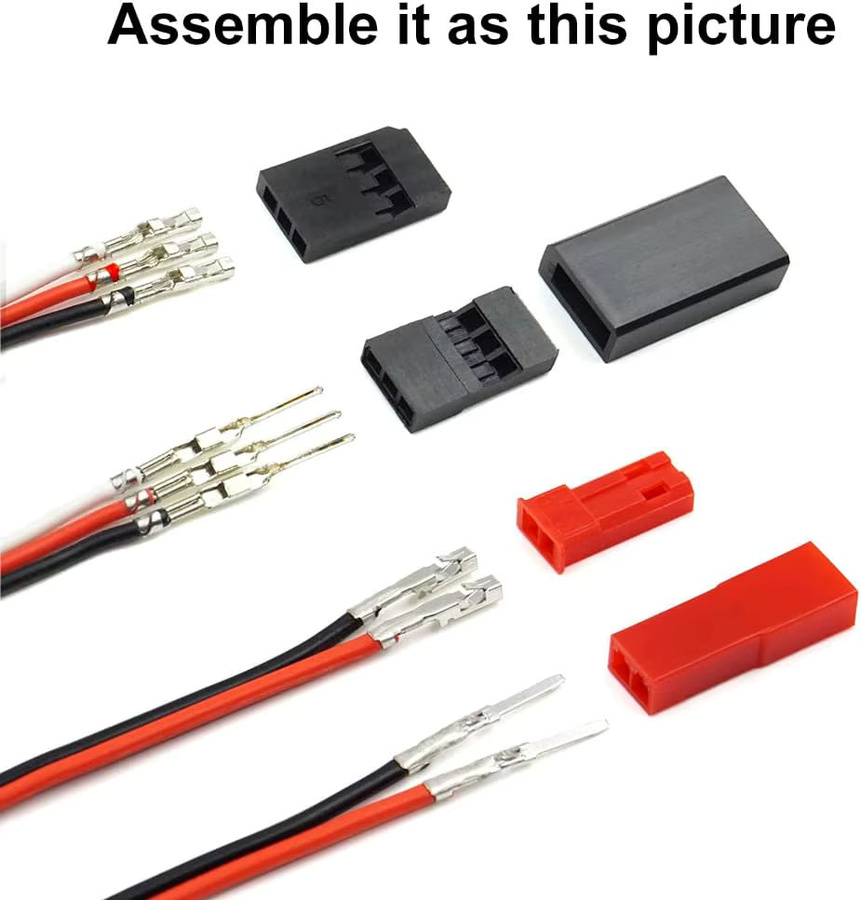 AOKIN Servo-Splitter-Kabel Set mit 40 Sets Servostecker männlich und weiblich sowie Crimp-Pin-Kabel in Multicolor, kompatibel mit JST SYP und Futaba - Bild 2