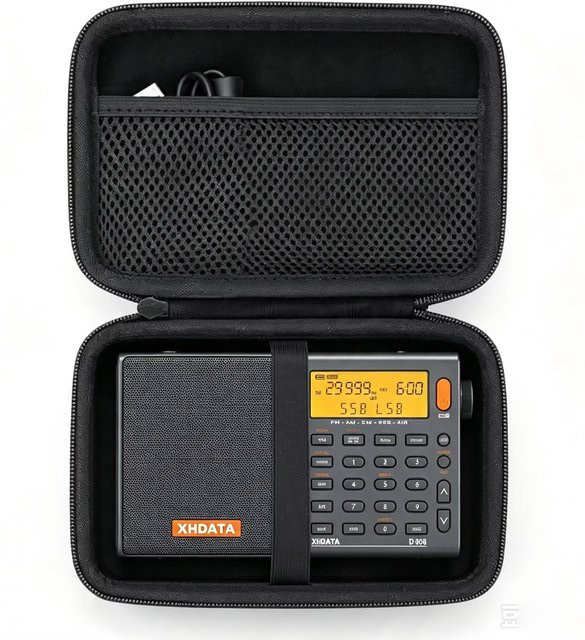 XHDATA Hartschalen-EVA-Tragetasche in Schwarz für die Handheld-Spielkonsolen D808, D-368, D-328, D-109 und D109WB, stoßfeste Schutztasche - Bild 1