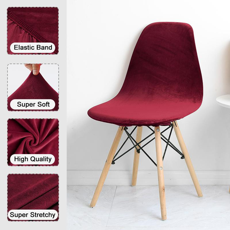 Lellen Stretch-Stuhlbezug aus Samt und Polarfleece im skandinavischen Design für Esszimmer und Wohnzimmer - Bild 2