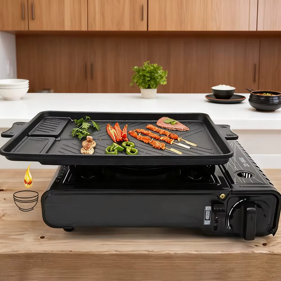 FEB.WIND Antihaftbeschichtete Grillpfanne im koreanischen Stil aus Keramik, rechteckige Bratpfanne in Schwarz - Bild 5