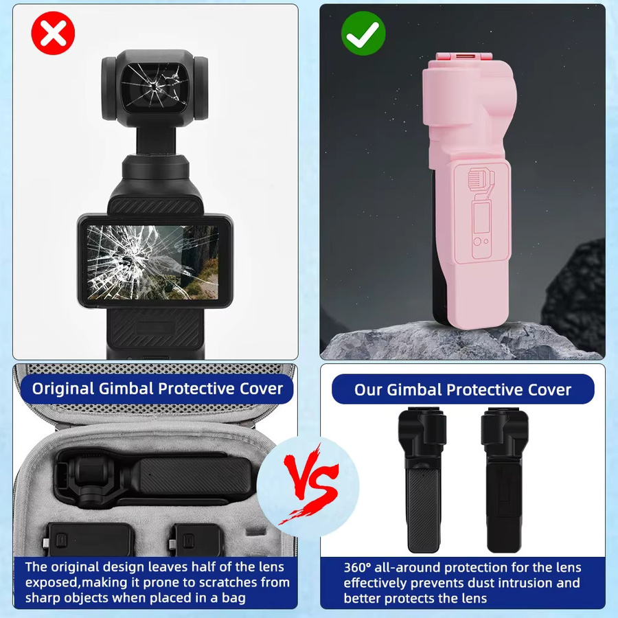 BRDRC Schutzhülle für DJI Osmo Pocket 3 mit Objektivdeckel und kratzfestem Rahmenzubehör - Bild 2