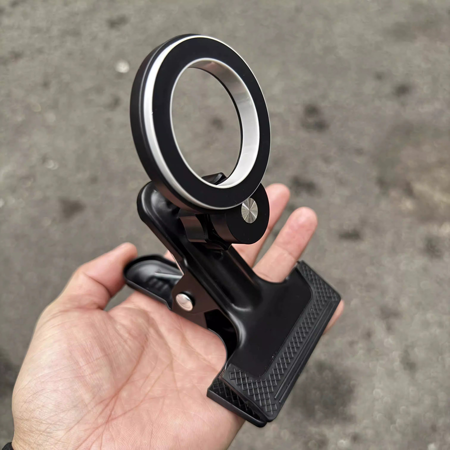 Magnetische Auto-Handyhalterung mit starkem Metallclip für MagSafe in Schwarz - Bild 4