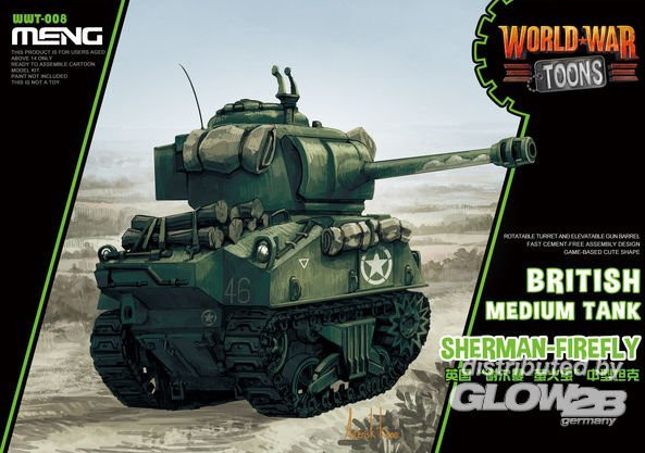 MENG Models British Medium Tank Sherman-Firefly, Cartoon Model, ab 14 Jahren - Bild 1