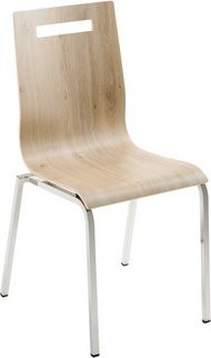 Mayer Sitzmöbel Stapelstuhl Besucherstuhl aus Eiche und Chrom, B/T/H: 53 x 55 x 87 cm - Bild 1