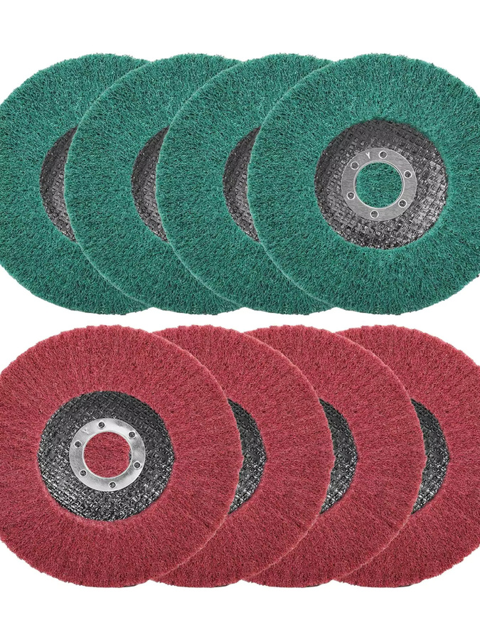 NuoDunco 8 Stück Nylon-Faser-Fächerscheiben aus Vlies für Winkelschleifer, Abrasive Polierscheiben für Holz und Metall, Durchmesser: 11,5 cm - Bild 7