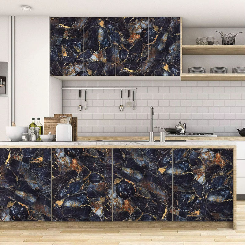 Selbstklebende Marmor Tapete aus Vinyl in Weiß, wasserfeste Dekorationsfolie für Küche und Wohnbereich, Breite: 40 cm - Bild 4