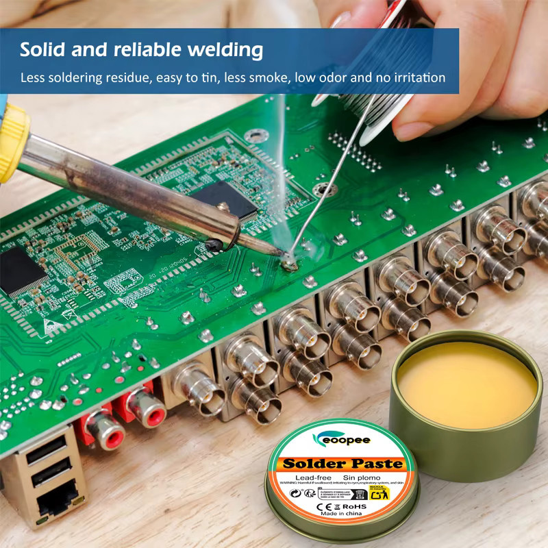 Bleifreie Kolophonium-Lötpaste für Elektronik-Leiterplatten in Gelb - Bild 2