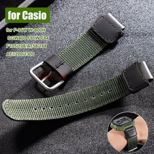 Casio Uhrenarmband Nylon, Schwarz, Sport, Unisex, 18 mm - Bild 1