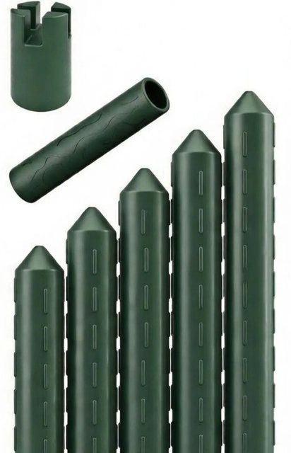 TTL GARDEN Rankstäbe 5er Set Grün, Kunststoffbeschichtet mit Stahlkern, Höhe: 180 cm - Bild 1