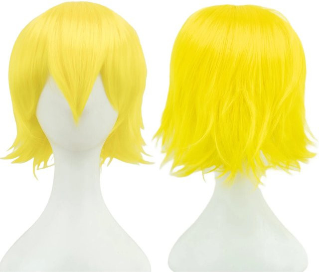 Synthetische Bob Perücke mit Pony, Rosa Blond Orange, Unisex - Bild 1