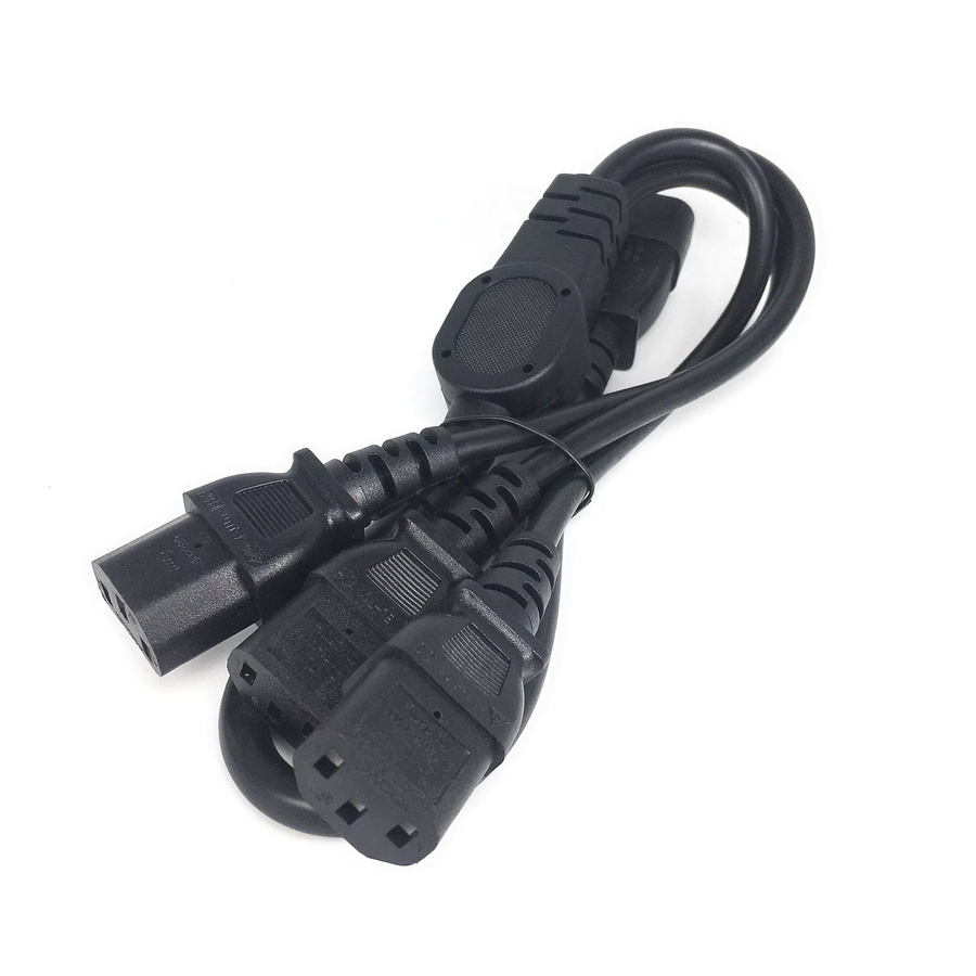 Bolantedz Y-Typ Netzkabel Splitter IEC 320 C14 auf 3x C13, Schwarz, 250 V/10 A - Bild 2