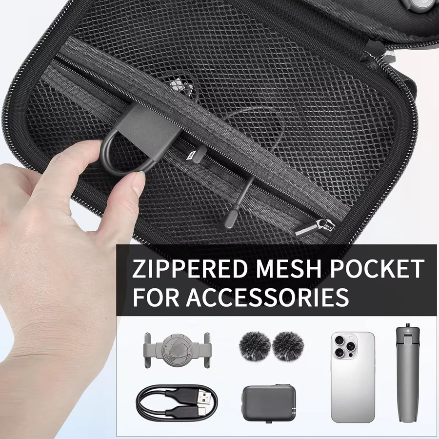 Paiyule Kameratasche für DJI Osmo Mobile 8 7P 7 Gimbal-Stabilisator, harte Reisetasche mit Schultergurt in Schwarz - Bild 3