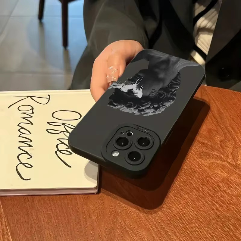 Ästhetische Silikon Handyhülle mit David Kunstmotiv für Apple iPhone Modelle in Schwarz - Bild 4