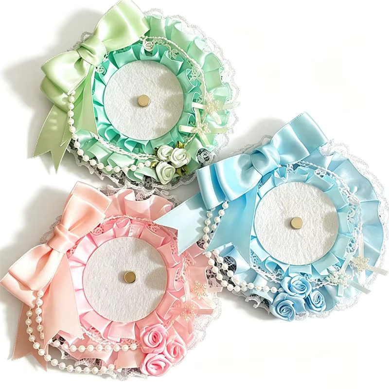 Handgefertigter Lolita Rosetten-Ansteckerhalter in Blau als niedlicher Anime Ita Bag Pin-Displayrahmen und Cosplay-Taschenzubehör zum Sammeln von Abzeichen und Pins - Bild 1