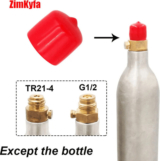 Rote Staubgummiabdeckung als Schutzkappe für CO2-Zylinderstiftventile und flexible Rohre von zimakyfa - Bild 1