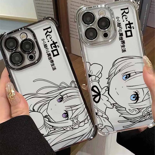 Stoßfeste Handyhülle mit Anime Rem Emilia Design für iPhone 11 bis iPhone 17 Pro Max und weitere Modelle - Bild 1