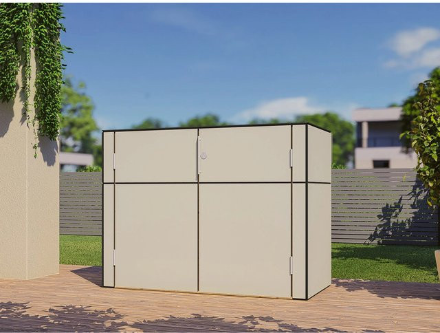 Bertilo Gartenschrank HPL Sideboard Grau aus Fichte FSC, B/T/H: 155 x 75 x 116 cm - Bild 1