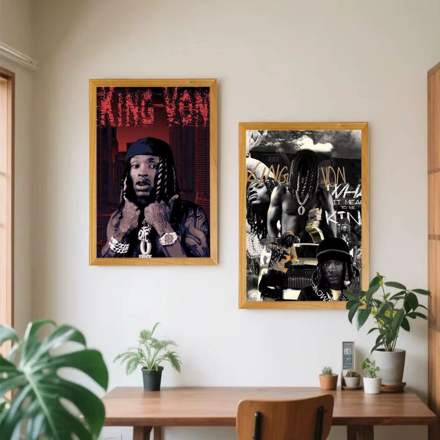 K-King Rapper Poster HD Art Sticky Wall Wanddeko in Black1, Rechteckig, 20 x 15 x 1,5 cm - Bild 3