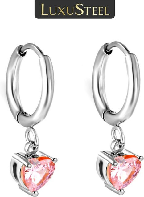 Luxusteel Ohrringe Edelstahl, Roségold, Zirkonia, Damen - Bild 1