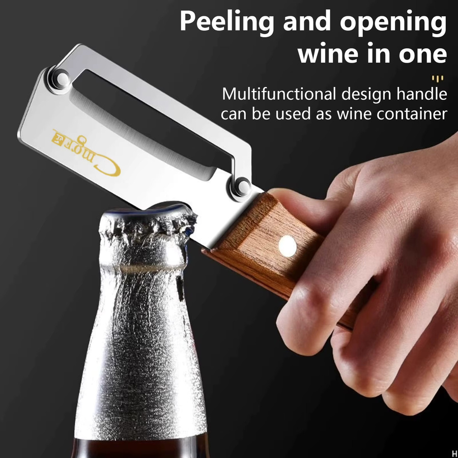 Multifunktionaler ACRDDK Edelstahl-Gemüseschäler mit ergonomischem Griff und Flaschenöffner in Silber - Bild 4
