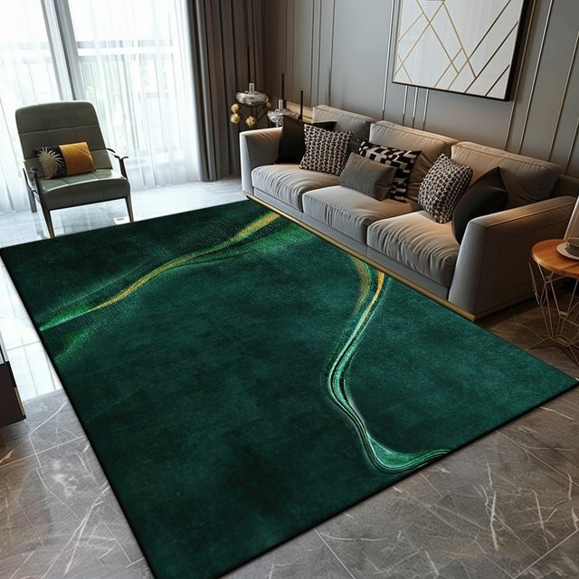 Wucifang Jewelry Luxus Marmor Teppich in Grün, weich und rutschfest, B/T: 120 x 160 cm - Bild 1