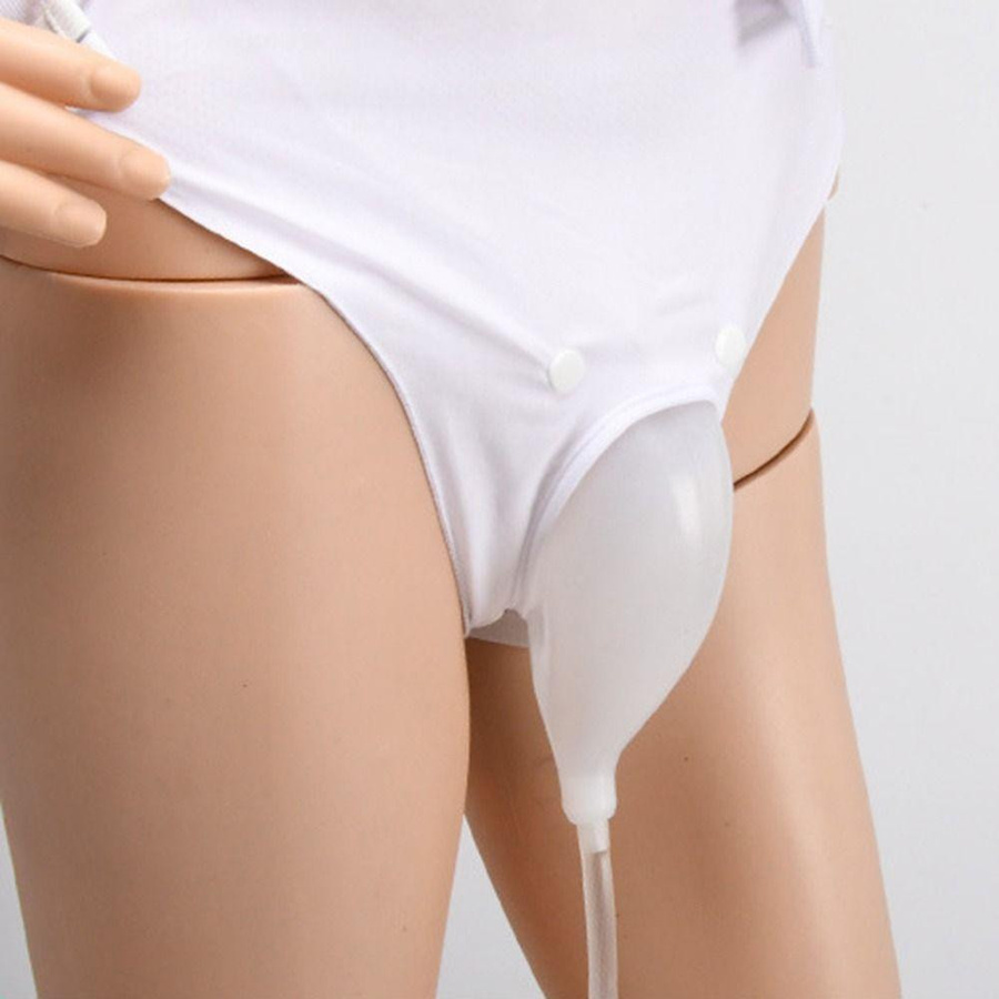 Huilibanye Wiederverwendbarer Urinbeutel als tragbarer Urinsammler für die Reise, 1000 ml, Weiß/Transparent - Bild 5