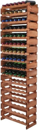 PROREGAL Weinregal VINOTECA FLEX aus massivem Kiefernholz, Braun geölt, Platz für 96 Flaschen auf 16 Ebenen, H x B x T: 219 x 65 x 28 cm