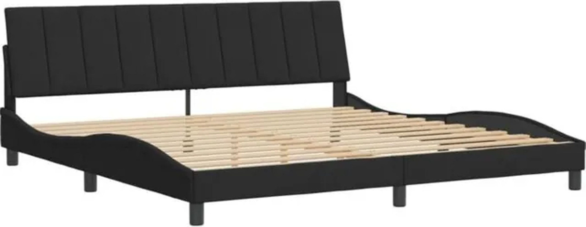 Polsterbett hanko von Vidaxl in Schwarz aus Samt und Metall, B/T: 200 x 200 cm - Bild 1